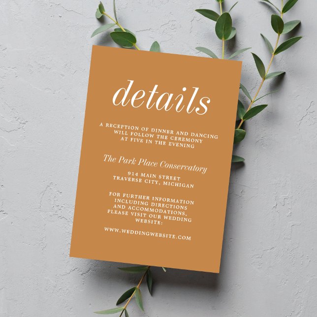 True Simplicity 2 Apricot Minimalist Wedding Enclosure Card (Creator Uploaded)