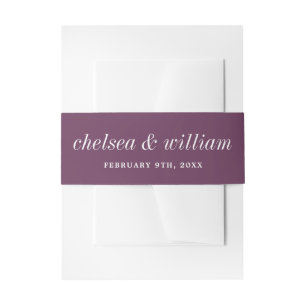 True Simplicity 2 Bride and Groom Grape Wedding Invitation Belly Band