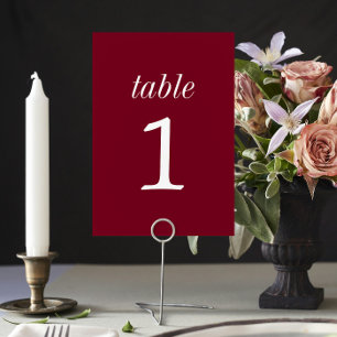 True Simplicity 2 Burgundy Wedding Table Number