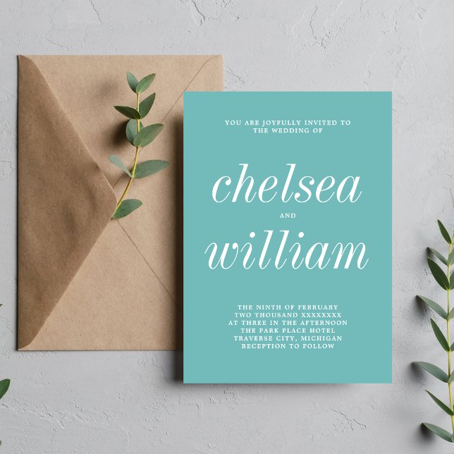 True Simplicity 2 Caribbean Minimalist Wedding Invitation (Creator Uploaded)