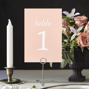 True Simplicity 2 Peach Wedding Table Number