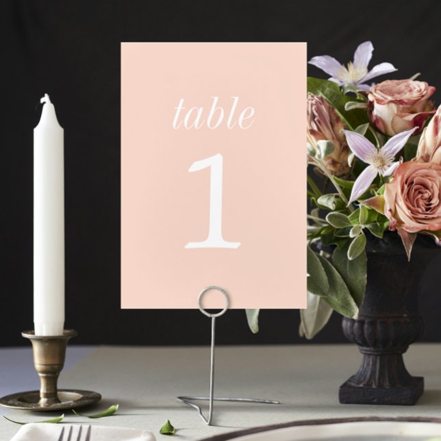 True Simplicity 2 Peach Wedding Table Number (Creator Uploaded)