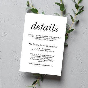 True Simplicity 2 Script Simple Minimalist Wedding Enclosure Card
