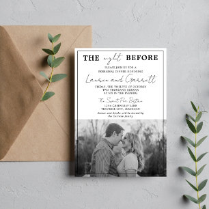 True Simplicity 3 Black and White Rehearsal Dinner Invitation