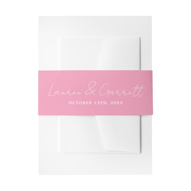 True Simplicity 3 Bride Groom Ballet Wedding Invitation Belly Band (Front Example)