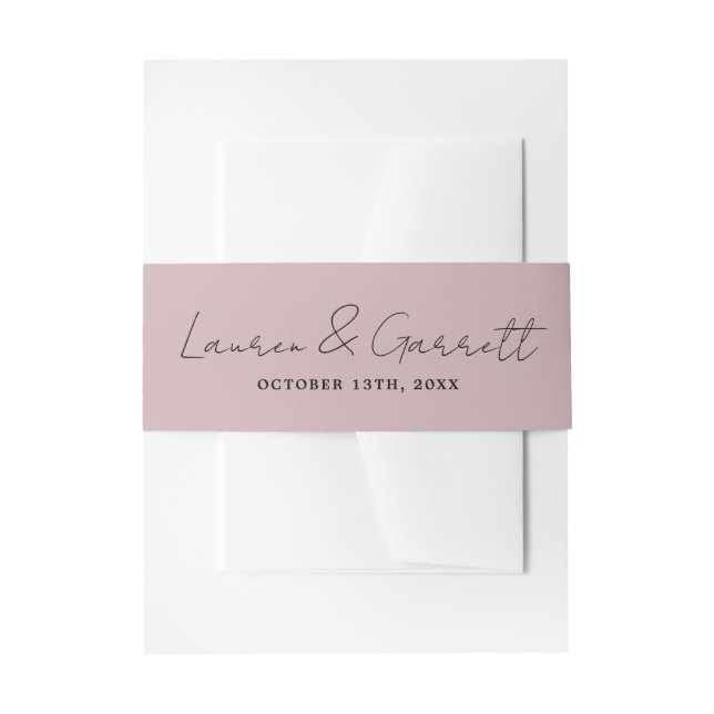 True Simplicity 3 Bride Groom Moonlight Wedding Invitation Belly Band (Front Example)