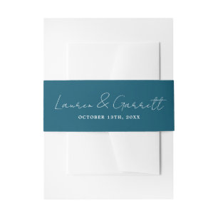 True Simplicity 3 Bride Groom Neptune Wedding Invitation Belly Band