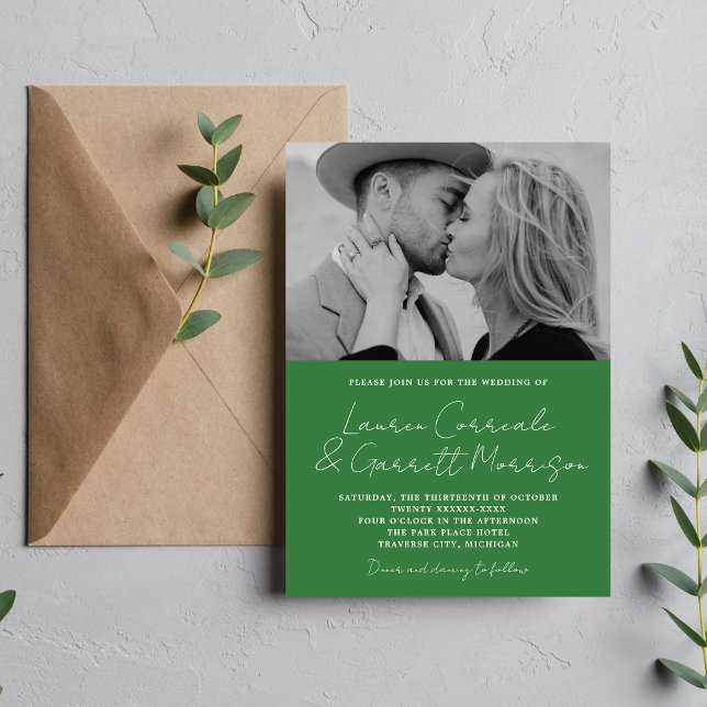 True Simplicity 3 Modern Meadow Photo Wedding Invitation (Creator Uploaded)