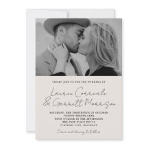 True Simplicity 3 Modern Photo Wedding Invitation