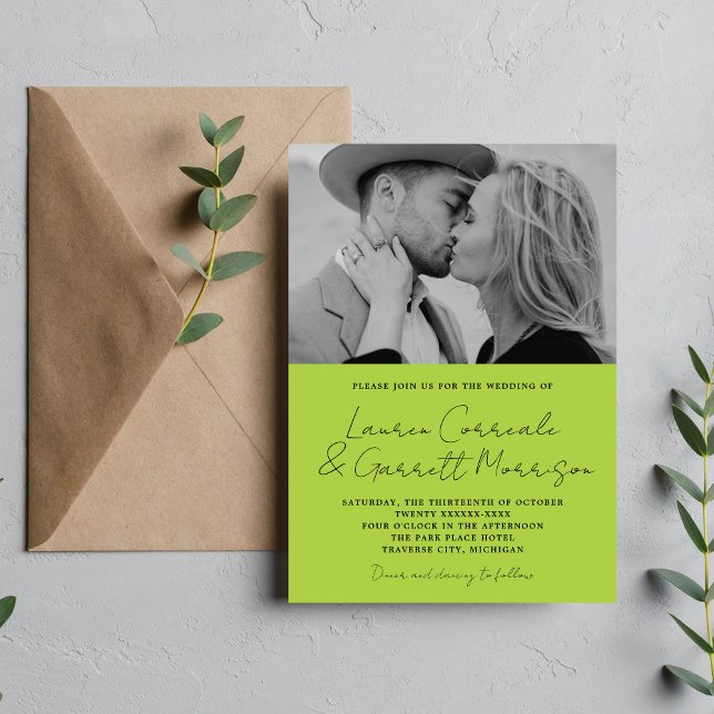 True Simplicity 3 Modern Spring Photo Wedding Invitation (Creator Uploaded)