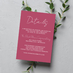 True Simplicity 3 Script Minimal Mulberry Wedding Enclosure Card
