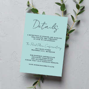 True Simplicity 3 Script Minimal Ocean Mist Enclosure Card