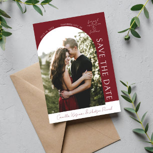 True Simplicity 4 Burgundy Save The Date