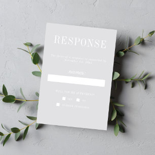 True Simplicity 6 Cool Mist Minimalist Wedding RSVP Card