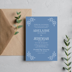 True Simplicity 6 Denim Floral Wedding Invitation