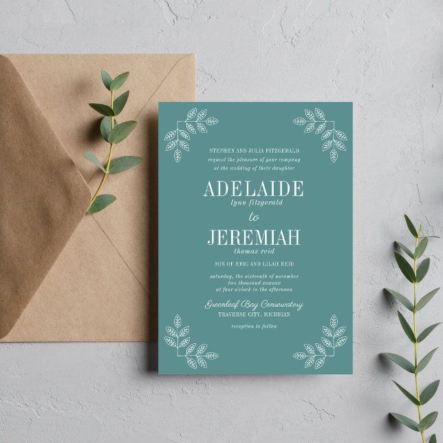 True Simplicity 6 Duck Egg Floral Wedding Invitation (Creator Uploaded)