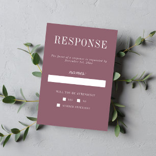 True Simplicity 6 Dusk Minimalist Wedding RSVP Card