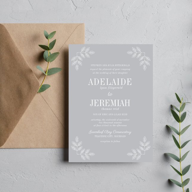 True Simplicity 6 Floral Sterling Wedding Invitation (Creator Uploaded)