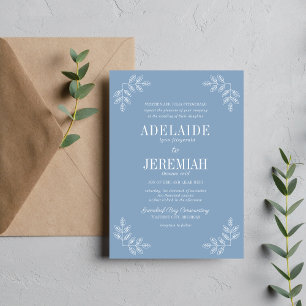 True Simplicity 6 Glacier Floral Wedding Invitation