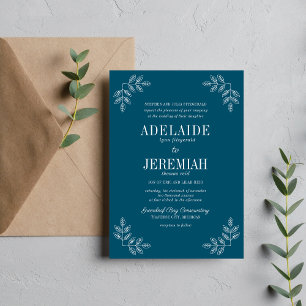 True Simplicity 6 Neptune Floral Wedding Invitation