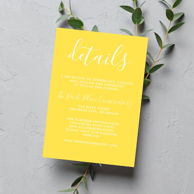 True Simplicity Sunflower Chic Minimalist Wedding Enclosure Card (Creator Uploaded)
