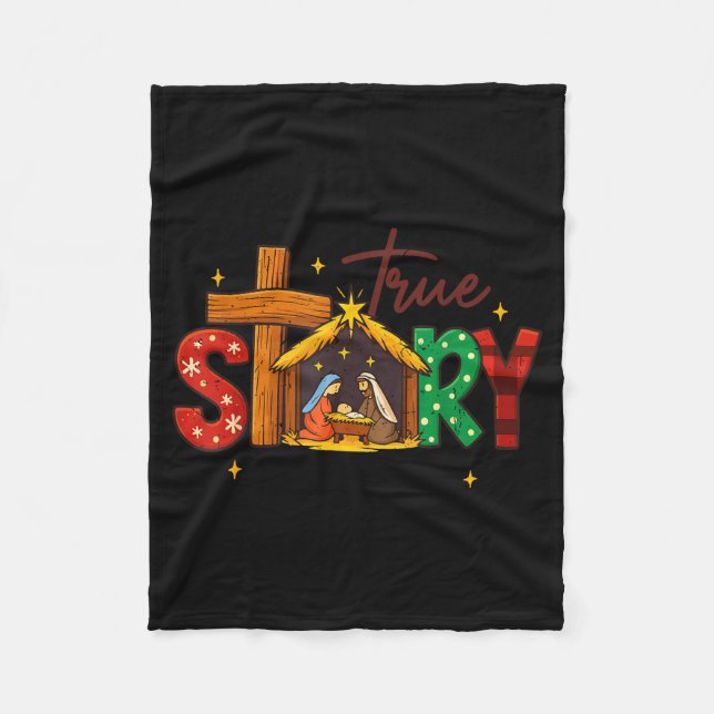 True Story Christian Christmas Family Pajamas Pjs  Fleece Blanket (Front)