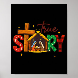True Story Christian Christmas Family Pajamas Pjs  Poster