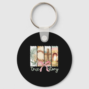 True Story Christian Cross Jesus Bible Verse Happy Keychain