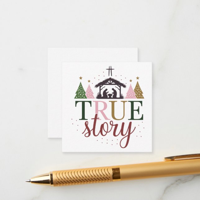 True Story Christmas Bible Verse  Enclosure Card (Front/Back In Situ)
