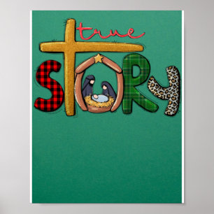 True Story Christmas Manger Nativity Scene Buffalo Poster