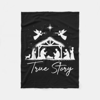 True Story Christmas Nativity Jesus Christian Men  Fleece Blanket