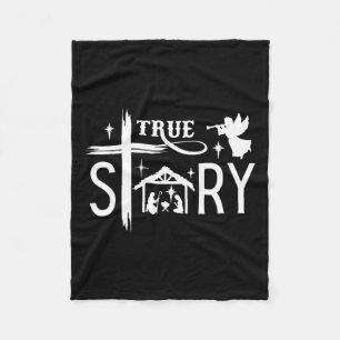True Story Christmas Nativity Jesus Christian Men  Fleece Blanket