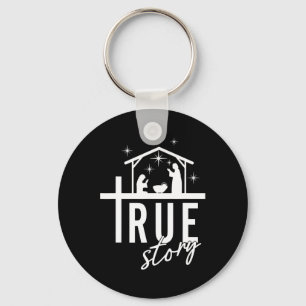 True Story Christmas Nativity Jesus Christian Men  Keychain