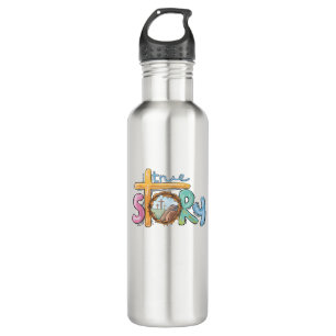 True Story Cross Jesus Easter Day Christians He is 710 Ml Water Bottle