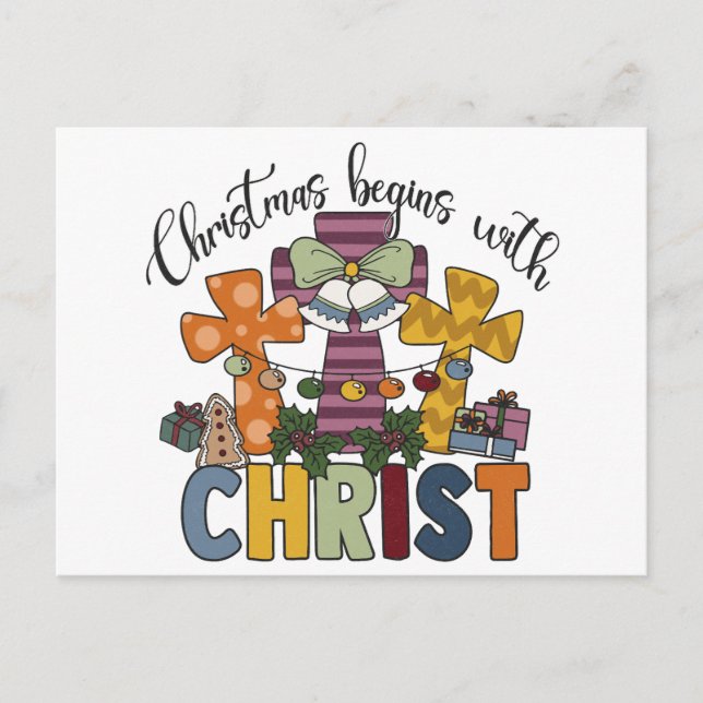 True Story Jesus Birth Manger Christmas Saviour Ch Holiday Postcard (Front)