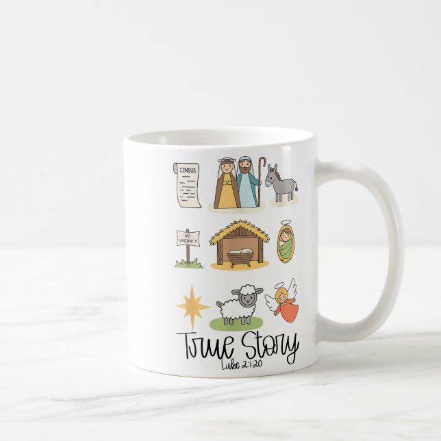 True Story Jesus Nativity Christian Christmas  Coffee Mug (Right)