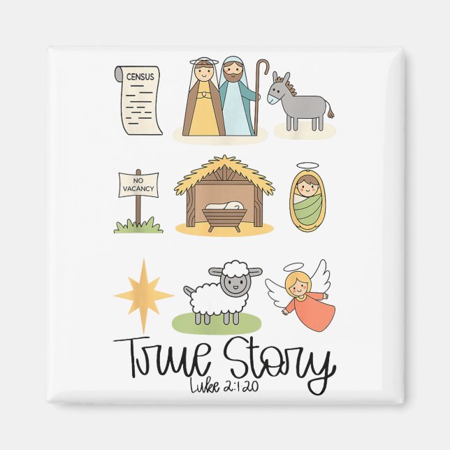True Story Jesus Nativity Christian Christmas  Magnet (Front)