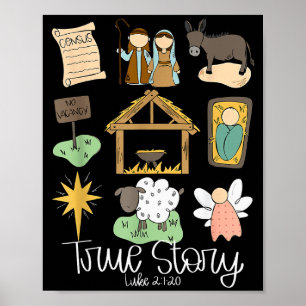 True Story Nativity Christmas Baby God Jesus Chris Poster