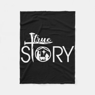 True Story Of Jesus Birth Christmas Nativity Chris Fleece Blanket