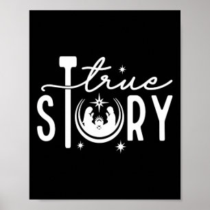 True Story Of Jesus Birth Christmas Nativity Scene Poster