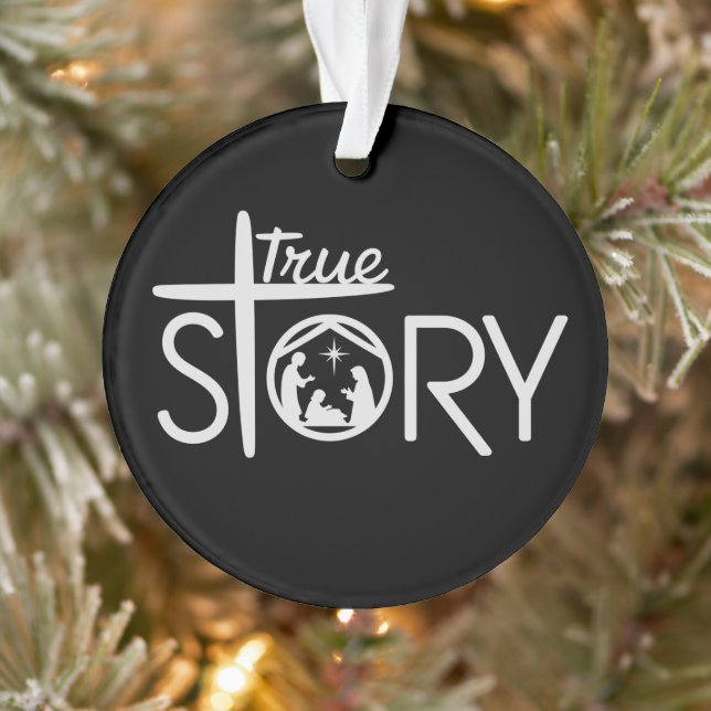True Story of Jesus Birth Christmas Nativity Xmas Ornament (Tree)
