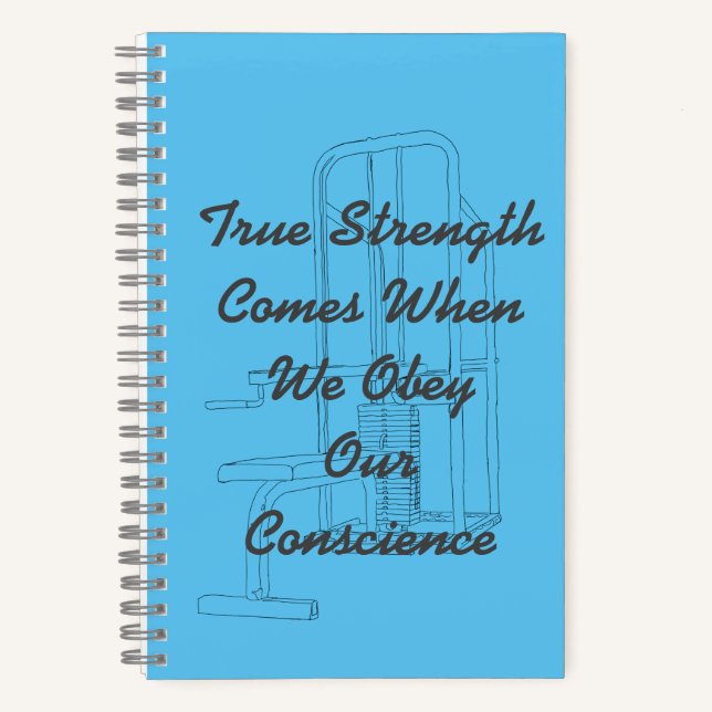 True Strength Light Blue Bullet Journal (Front)