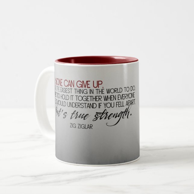 True Strength Two-Tone Coffee Mug (Front Left)