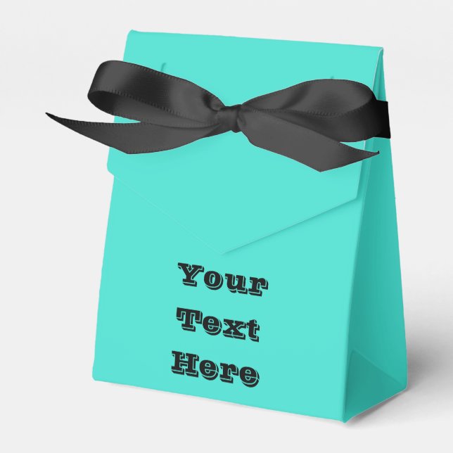 True Turquoise Blue Green Southwestern Solid Colou Favor Box (Front Side)