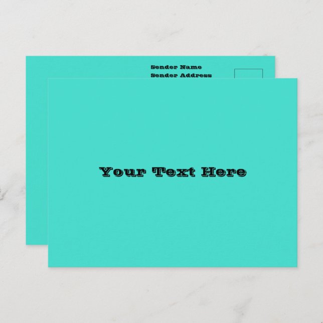 True Turquoise Blue Green Southwestern Solid Colou Postcard (Front/Back)