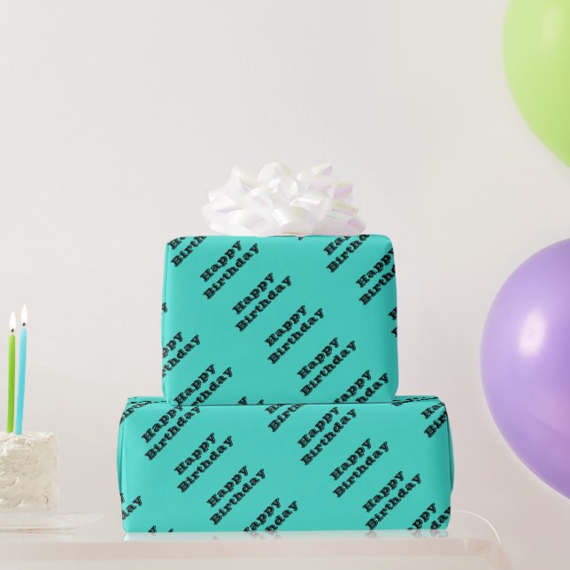 True Turquoise Blue Green Southwestern Solid Colou Wrapping Paper (Party Gifts)