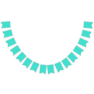 True Turquoise Bunting Flags