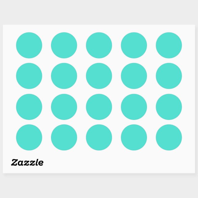 True Turquoise Classic Round Sticker (Sheet)