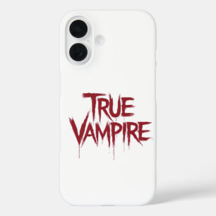True Vampire Gothic Dripping Blood Text Design iPhone 16 Case