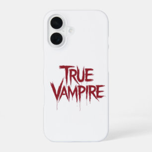 True Vampire Gothic Dripping Blood Text Design iPhone 16 Case